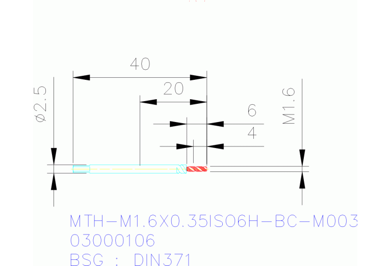 MTH-M1.6X0.35ISO6H-BC-M003