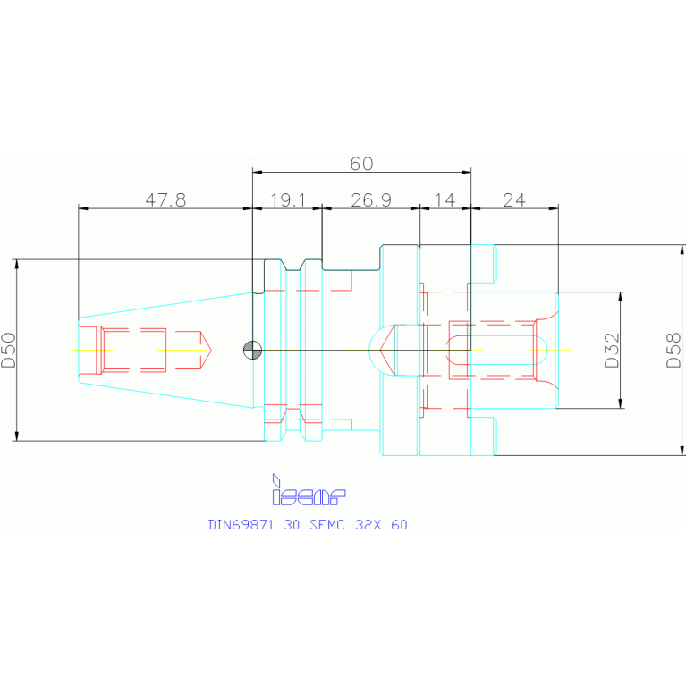 DIN69871 30 SEMC 32X 60