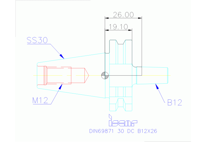 DIN69871 30 DC B12X26