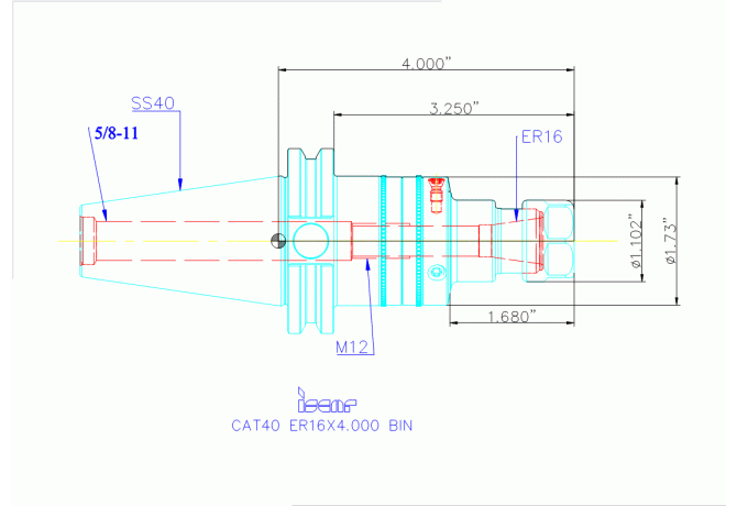 CAT40 ER16X4.000 BIN