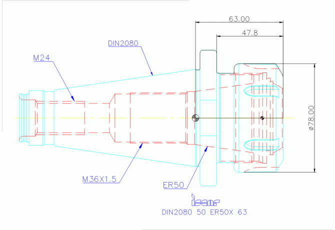 DIN2080 50 ER50X 63