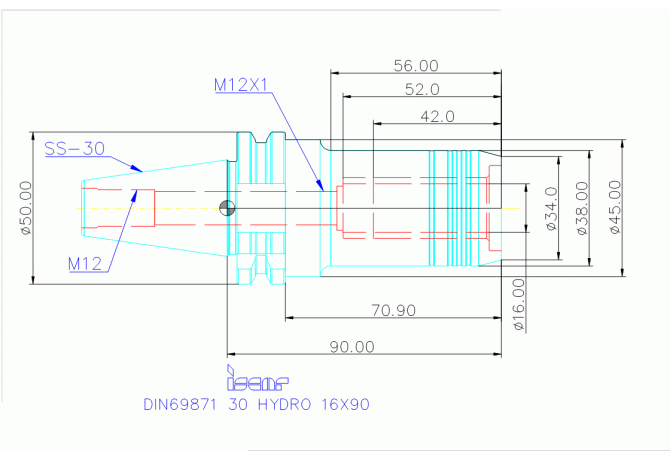 DIN69871 30 HYDRO 16X90