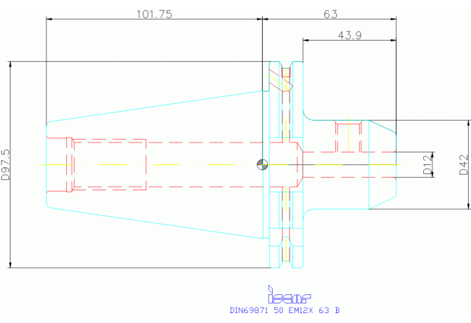 DIN69871 50 EM12X 63 B