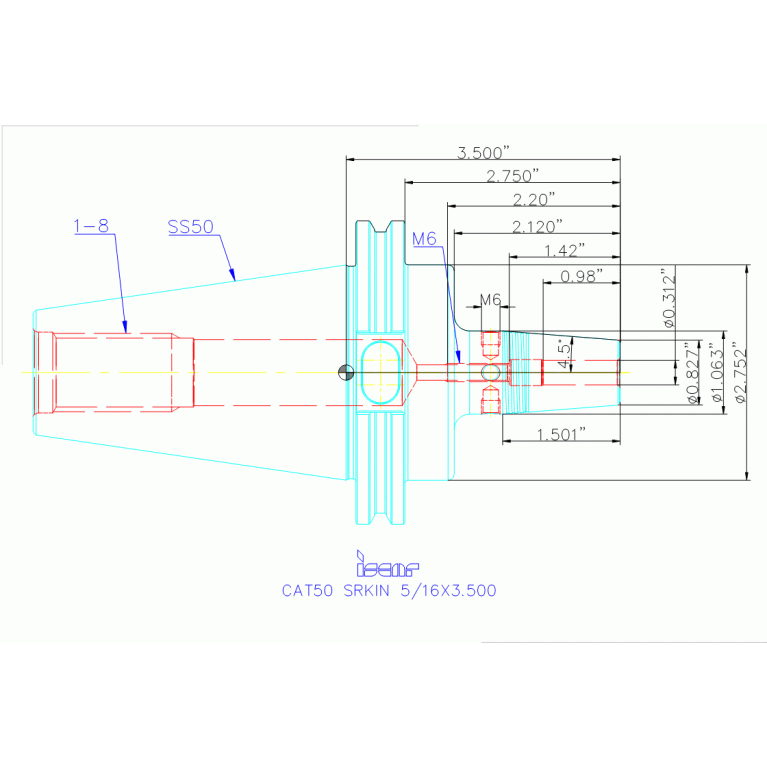 CAT50 SRKIN 5/16X3.500