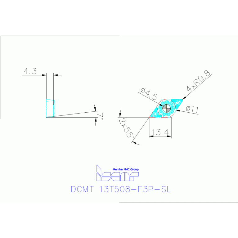 DCMT 13T508-F3P-SL IC8150