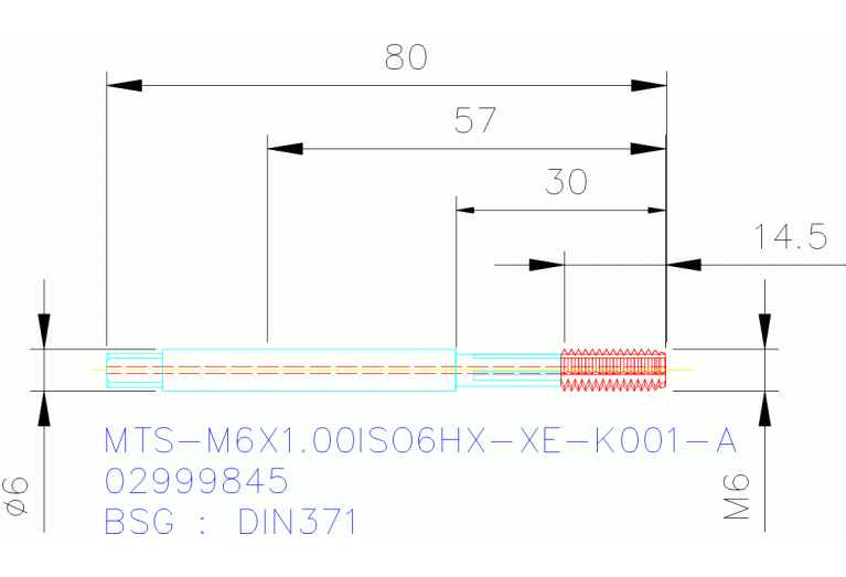 MTS-M6X1.00ISO6HX-XE-K001-A