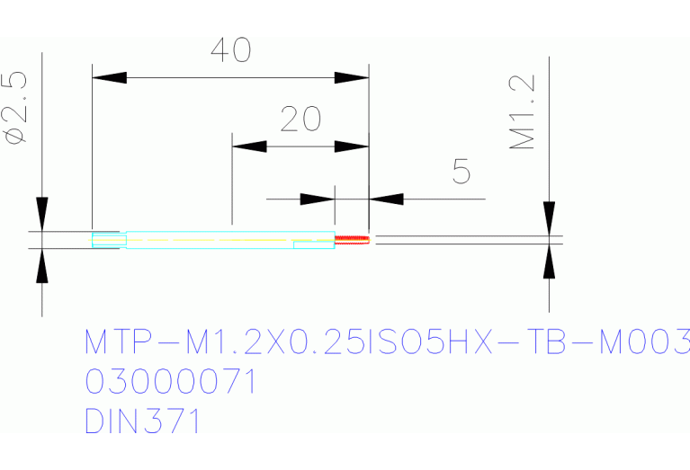 MTP-M1.2X0.25ISO5HX-TB-M003