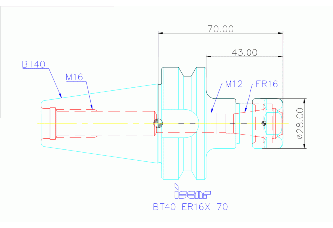 BT40 ER16X 70