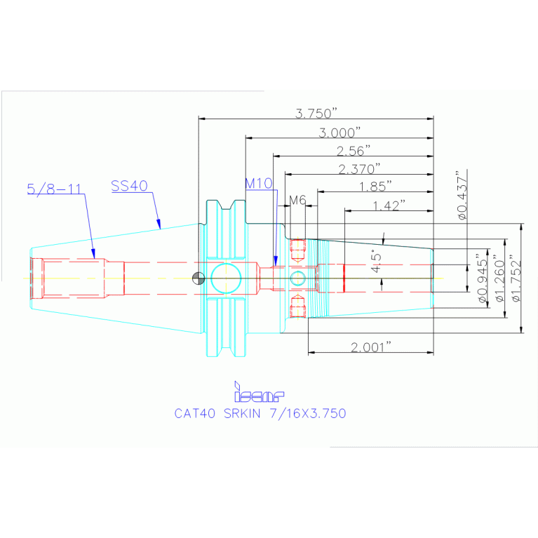 CAT40 SRKIN 7/16X3.750