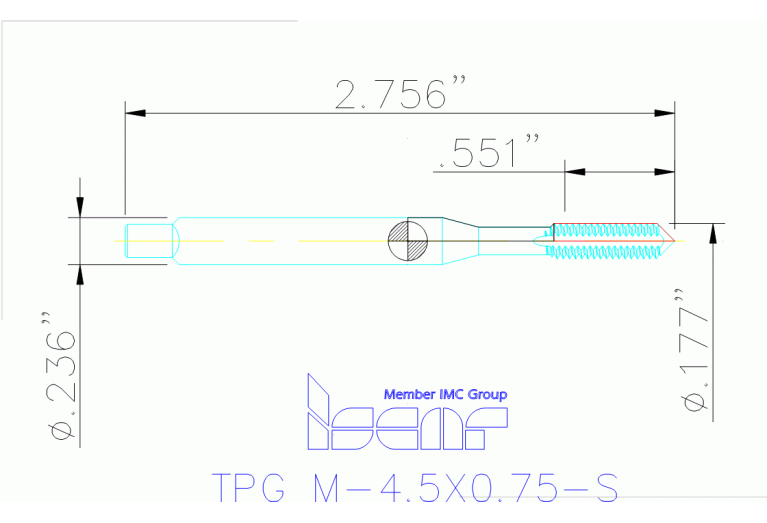 TPG M-4.5X0.75-S HEST