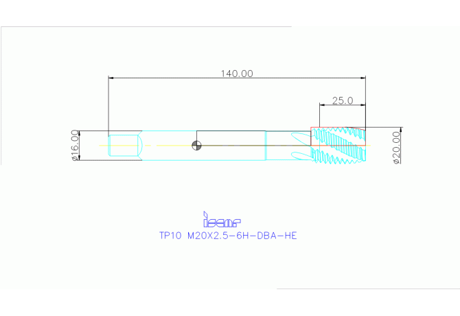 TP10 M20X2.5-6H-DBA-HE