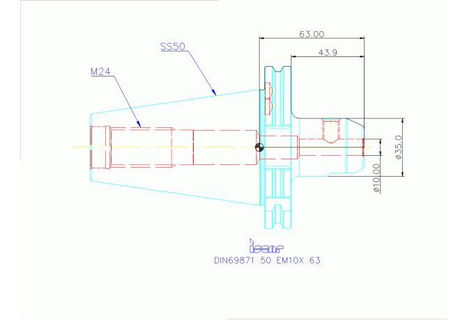 DIN69871 50 EM10X 63