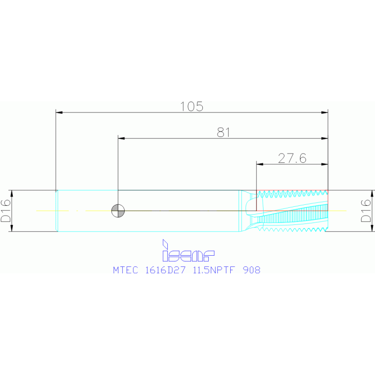 MTEC 1616D27 11.5NPTF IC908