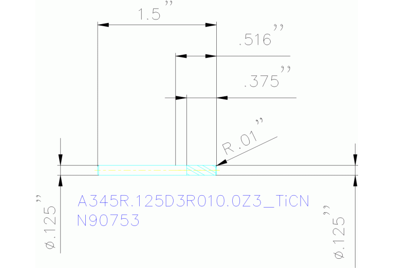 A345R.125D3R010.0Z3 TICN
