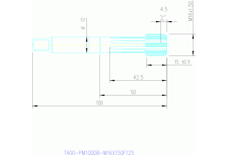 T400-PM100DB-M16X150F125