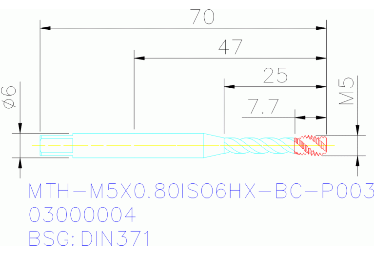MTH-M5X0.80ISO6HX-BC-P003