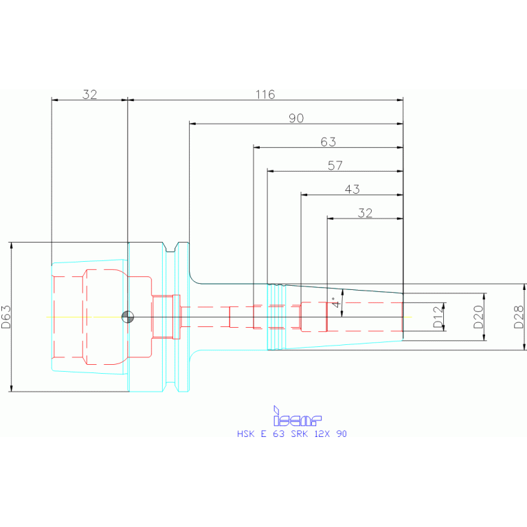 HSK E 63 SRK 12X 90