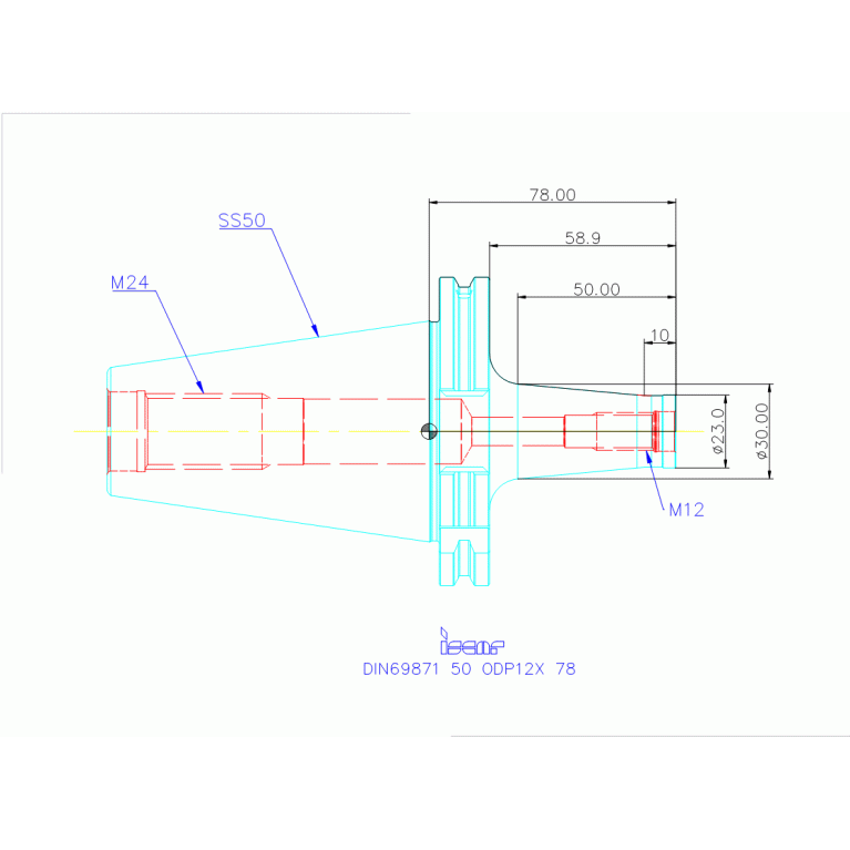 DIN69871 50 ODP12X 78