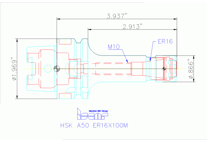 HSK A50 ER16X100M