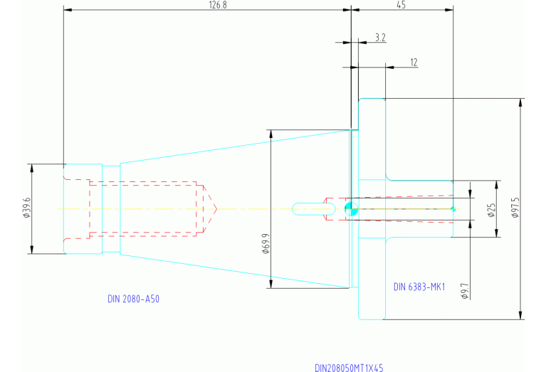 DIN208050MT1X45