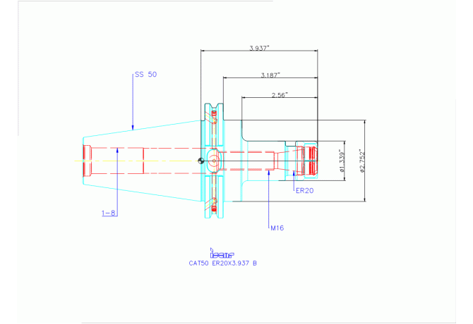 CAT50 ER20X3.937 B