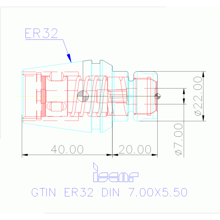 GTIN ER32 DIN 7.00X5.50