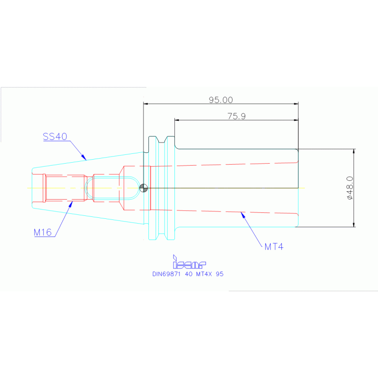 DIN69871 40 MT4X 95