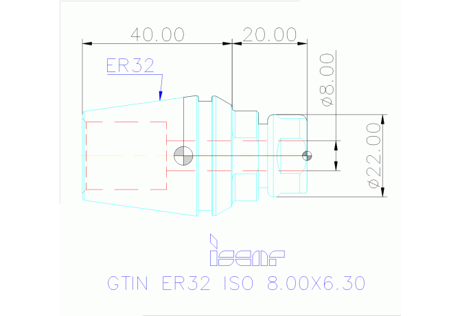 GTIN ER32 ISO 8.00X6.30