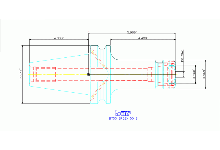 BT50 ER32X150 B