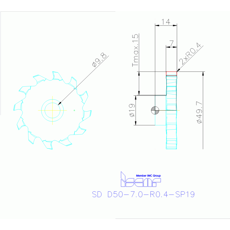 SD D50-7.0-R0.4-SP19 IC908