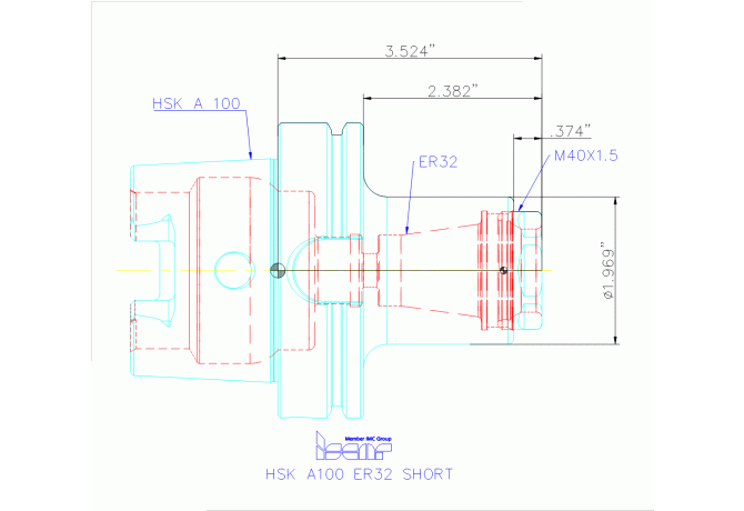 HSK A100 ER32 SHORT