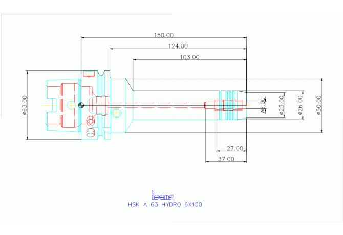 HSK A 63 HYDRO 6X150