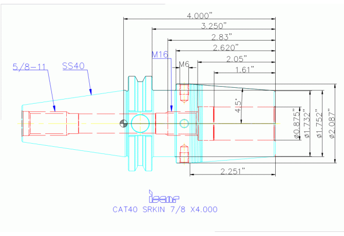 CAT40 SRKIN 7/8 X4.000
