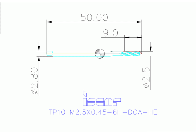 TP10 M2.5X0.45-6H-DCA-HE