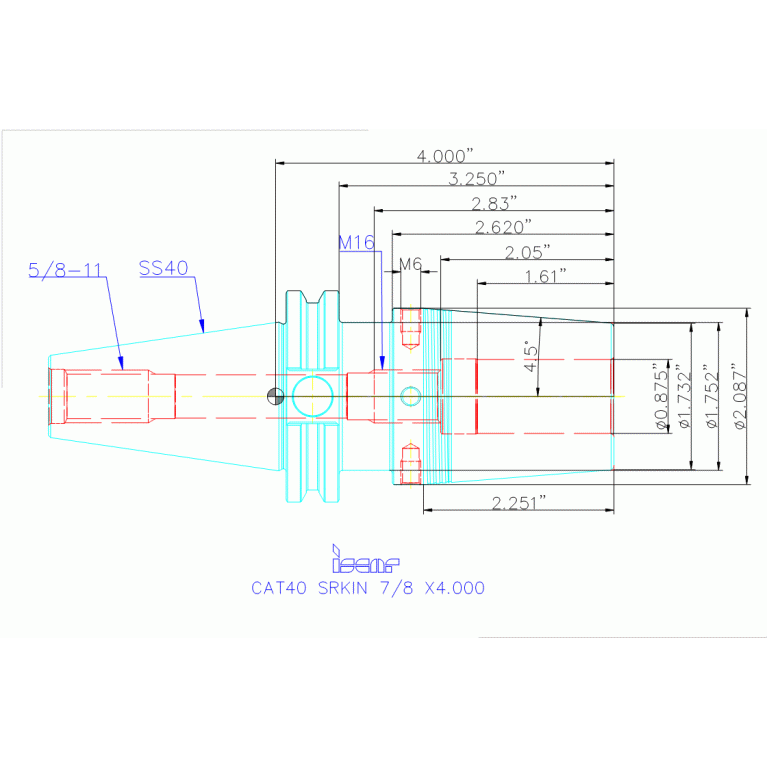 CAT40 SRKIN 7/8 X4.000