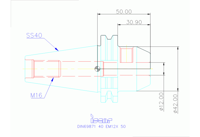 DIN69871 40 EM12X 50