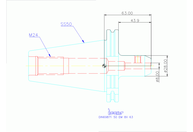 DIN69871 50 EM 8X 63