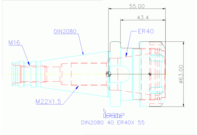 DIN2080 40 ER40X 55