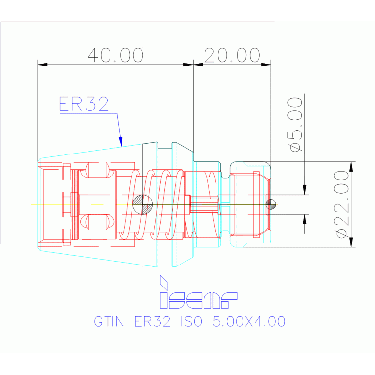 GTIN ER32 ISO 5.00X4.00