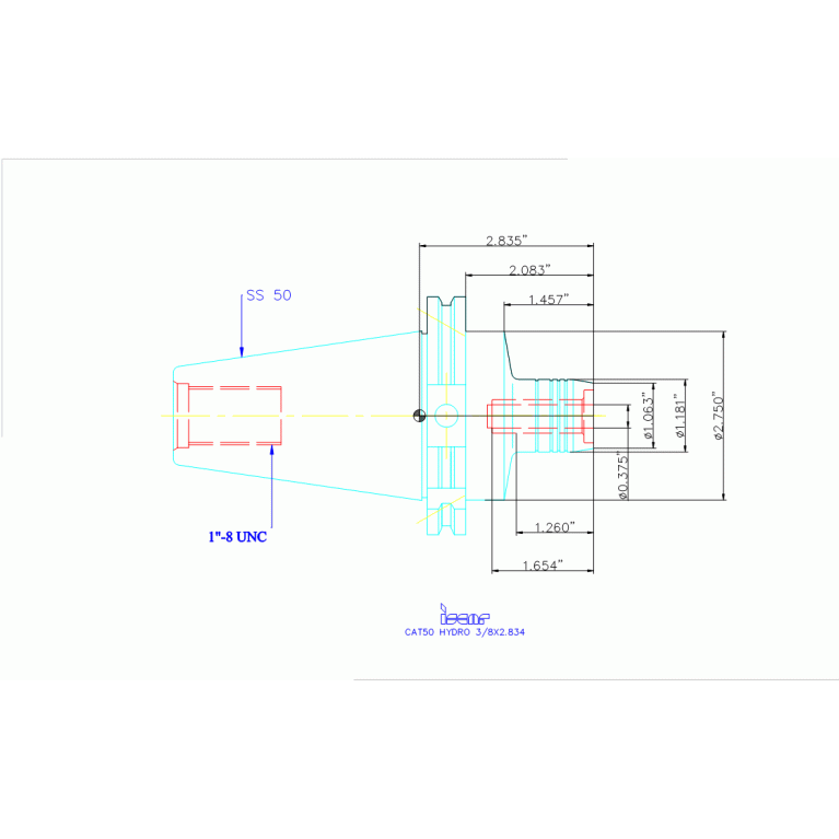 CAT50 HYDRO 3/8X2.834