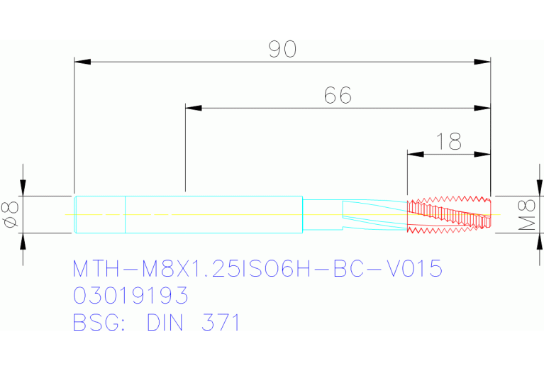 MTH-M8X1.25ISO6H-BC-V015