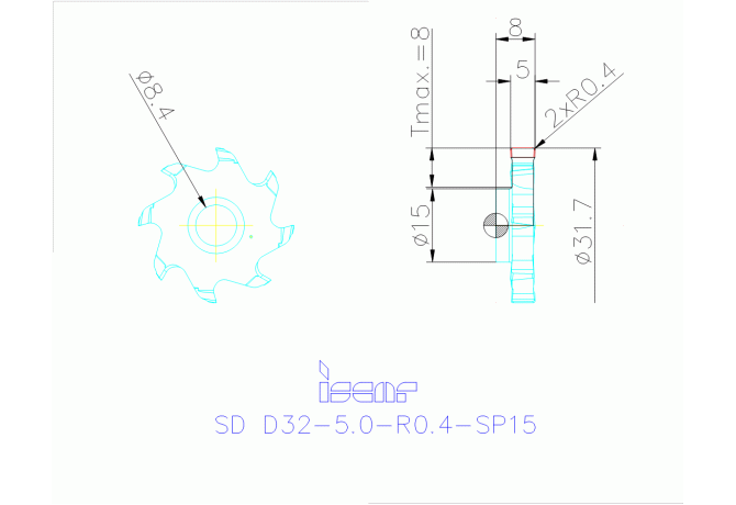 SD D32-5.0-R0.4-SP15 IC908