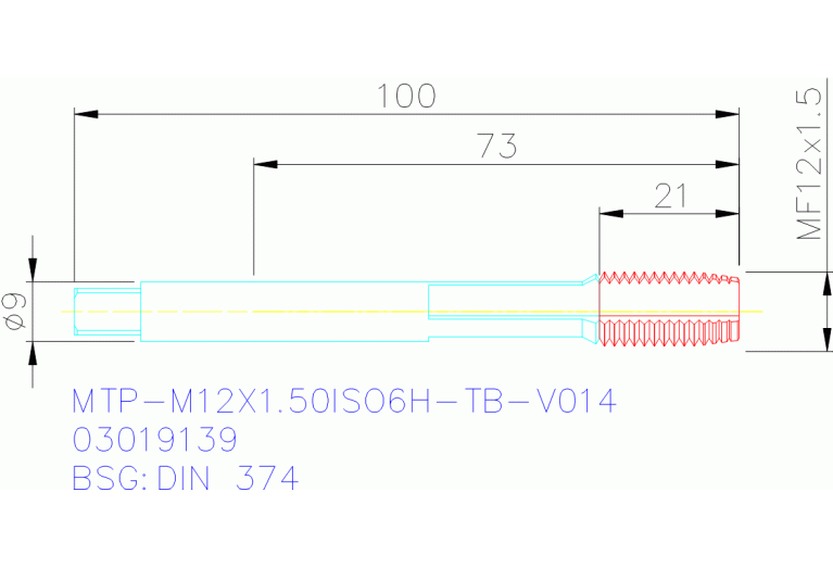 MTP-M12X1.50ISO6H-TB-V014