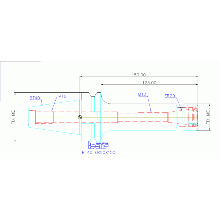 BT40 ER20X150