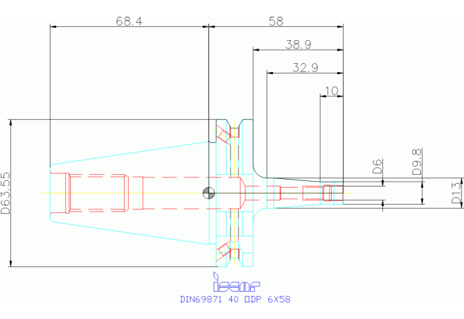 DIN69871 40 ODP 6X58