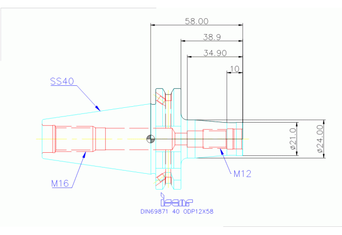DIN69871 40 ODP12X58