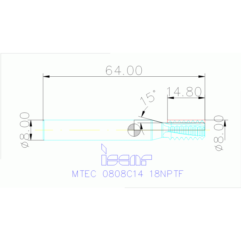 MTEC 0808C14 18NPTF IC908