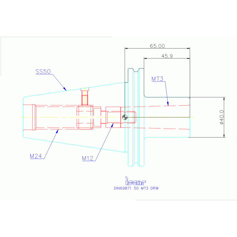 DIN69871 50 MT3 DRW