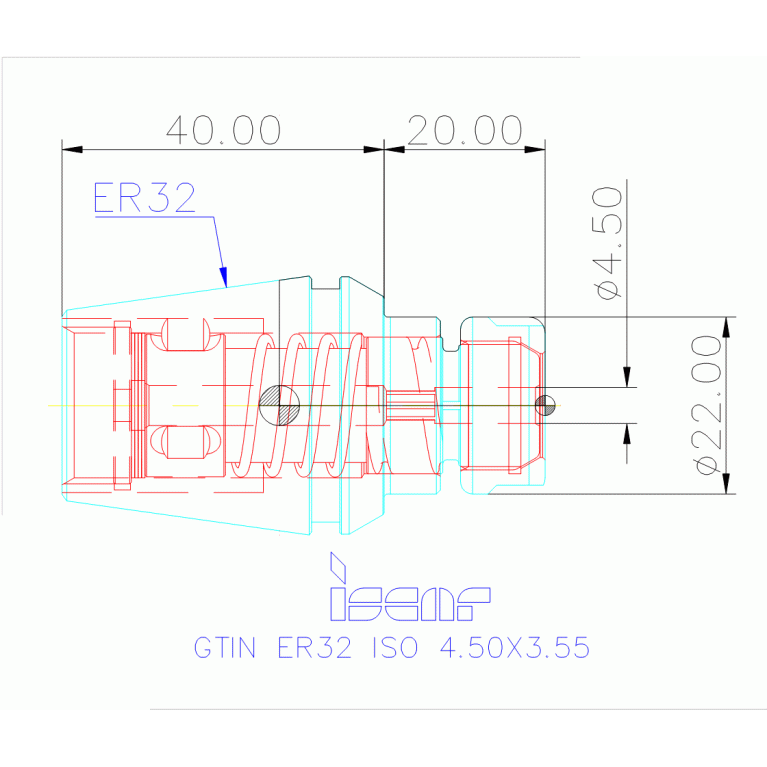 GTIN ER32 ISO 4.50X3.55