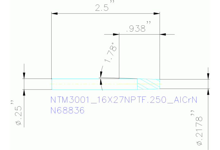 NTM3001/16X27NPTF.250 ALCRN
